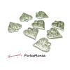 10 pendentifs Coeurs travaillés  ref104 VIEIL ARGENT breloques DIY 