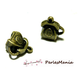 Pendentifs breloque bronze petit téléphone 3D