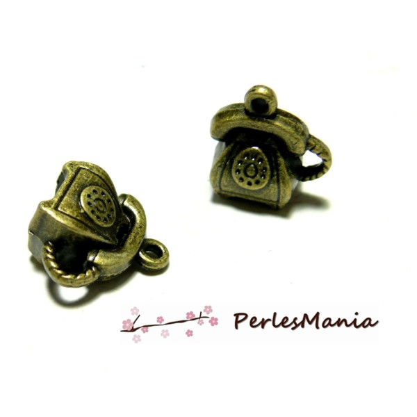 Pendentifs breloque bronze petit téléphone 3D