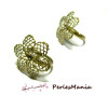 10 bagues Fleurs 3D BRONZE anneau fin ID31897 