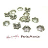 10 coupelles caps  embouts Forme Multi feuilles  VIEIL ARGENT 10.5mm  H494, DIY 