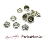 10 coupelles caps  embouts Forme Escargot  VIEIL ARGENT 9mm 