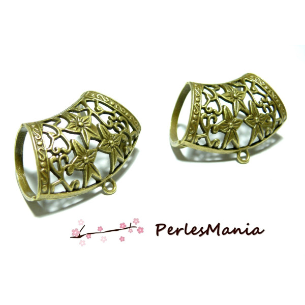 1 magnifique grande bélière 2K2220 accroche foulard BRONZE, DIY 