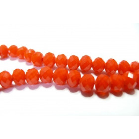10 perles de cristal facetté orange 5 par 7mm