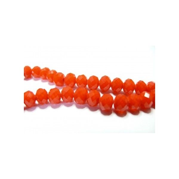 10 perles de cristal facetté orange 5 par 7mm