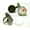 2 pièces:1 Support de bague fine BR griffe qté 25mm  et 1 cab 