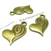 Apprêt bijoux 10 pendentifs  coeur et tourbillon BR