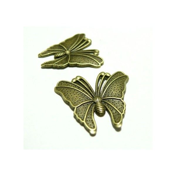 Apprêt bijoux 10 pendentif magnifique papillon 2Y4214 Bronze 