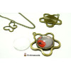 20 pièces: 10 support de pendentifs fleur ref 2Y6507 bronze et 10 cabochons 