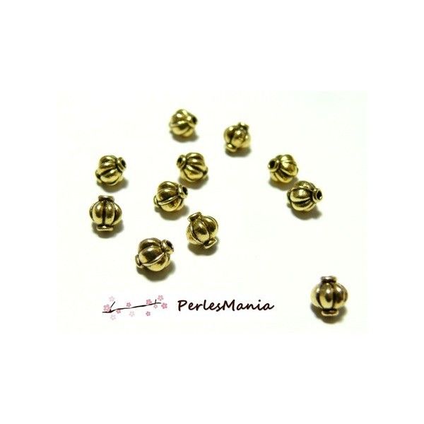 100 perles lampion intercalaires Vieil OR P572 founritures pour bijoux 