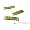 10  pendentifs  breloque connecteur rectangle LOVE  2D2848 BRONZE mm 