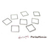 10 pendentifs connecteur carré 20mm ARGENT Platine H3020 