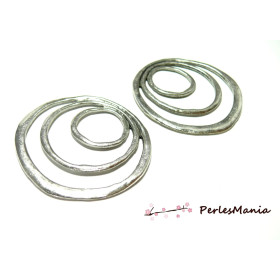 5 pendentif connecteur multi cercle 2A8312 Vieil argent , DIY 