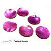 150 PERLES RONDES PLATES, PASTILLES SEQUINS NACRE 10mm FUCHSIA PQ02010, DIY 