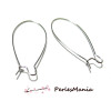 200 Boucle d'oreille dormeuses 33 par 14 mm ARGENT PLATINE QUALITE, DIY 