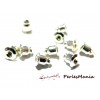 100 embouts poussoir tube  pour Boucle d'oreille puce ref119 ARGENT PLATINE, DIY 