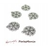 10 pendentifs connecteur FLEUR FILIGRANE H555  ARGENT PLATINE , DIY 