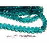 1 fil d'environ 98 perles à facettes rondelles en verre  4 par 6mm BLEU VERT 2J1319 