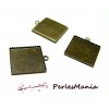 20 SUPPORTS de pendentif plateau CARRE 20mm  BRONZE, DIY 