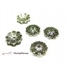 50 coupelles coquille calottes dentelle 13mm 2B5432 VIEIL ARGENT, DIY 