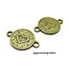 Apprêt bijoux 10 connecteur coeur ref 187 Bronze 