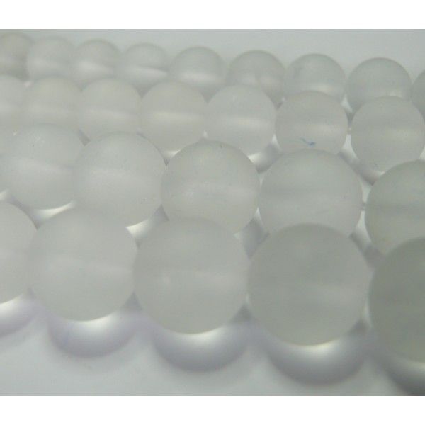 Apprêts et perles: 2 perles de cristal de roche effet givre 14mm 