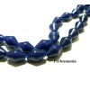 2 perles jade teintée couleur bleu