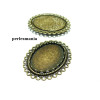 1 Pendentif ref 27006 Bronze vague plat  pour image cabochon  en 18 par 25mm 