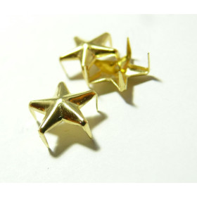 Lot de 10 clous à griffes en étoile  OR  9mm pour customisation