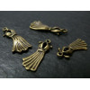 6 pièces pendentof breloque Robe retro Bronze