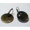 4 pièce: 2 Supports BO de 25mm  plateau couleur bronze et 2 cabochons