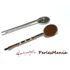 Supports de Barrette Plateau Dent 13x18mm – Argent Platine