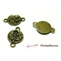 10 pendentifs connecteur intercalaire fleur zen Bronze H11003 pour création de bijoux