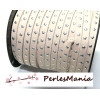 5 mètres de suédine à ETOILES rivets argentées BEIGE CLAIR H608, 5 par 2mm, DIY 