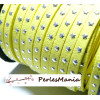 Suédine à ÉTOILES rivets argentées JAUNE 5x2mm – DIY