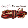 2 mètres CORDON PLAT SIMILI CUIR RETRO ROUGE DORE 9.5mm , DIY 