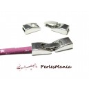 1 SET Fermoir clip pour cordon plat à coller ARGENT PLATINE 6MM Ref49525, DIY 