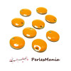 20 sequins médaillons émaillés biface rond 10mm Orange ref17 