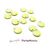 20 sequins médaillons émaillés biface rond 10mm Blanc Crème ref27 