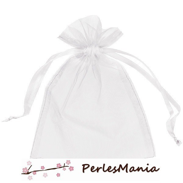 10 pochettes organza blanche  ( environ 100 par 150mm )  Sachet bijoux 