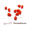 20 perles de verre mini goutte ROUGE 7 par 4 mm, DIY 
