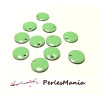 20 sequins médaillons émaillés biface rond 10mm VERT PISTACHE ref15 