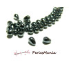 20 perles de verre mini goutte GRISE 7 par 4 mm, DIY 