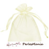 10 pochettes organza CREME ( environ 100 par 150mm )  Sachet bijoux 