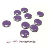 5 sequins médaillons émaillés biface rond 10mm VIOLET ref26 
