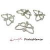 pendentifs breloque  2Y7316 connecteur papillon LISSE, Vieil Argent