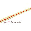 1 m ruban surpiqué beige et rouge 5mm 4599 couleur 31, DIY 