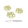 5 Estampes pendentif  filigrane ROSE OR de 12 mm, DIY 