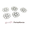 5 Estampes pendentif  filigrane Multi coeur argent platine  12 mm, DIY 