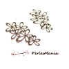 6 Estampes pendentif multiconnecteur  filigrane GRAPPE DE FLEUR OR ROSE de 35 mm, DIY 